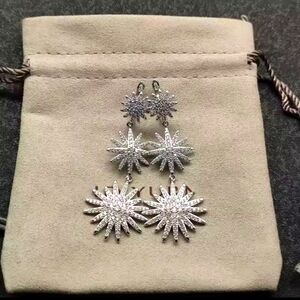 BIG SALE❣️ GORGEOUS 3 STARBURST DROP EARRINGS